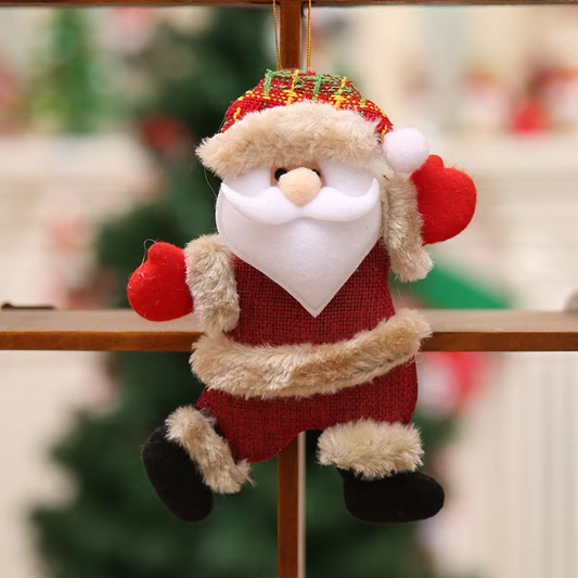 4Pcs Christmas Ornaments Gift Santa Claus Snowman Tree Toy Doll Hang Decorations