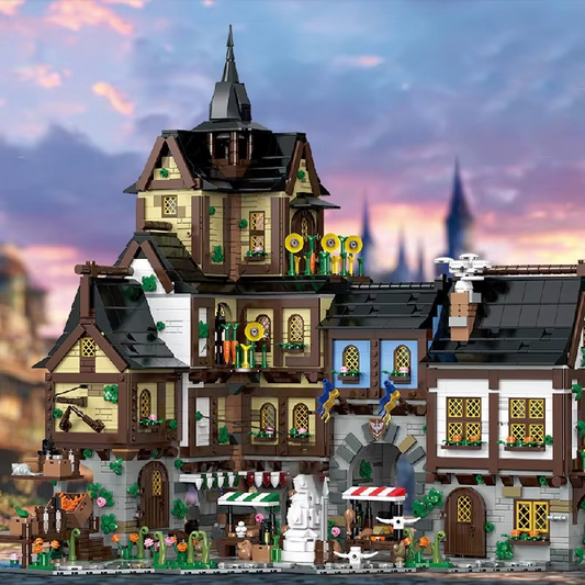 3867PCS MOC Medieval Town Buildings – Modular Village Architecture Block Set