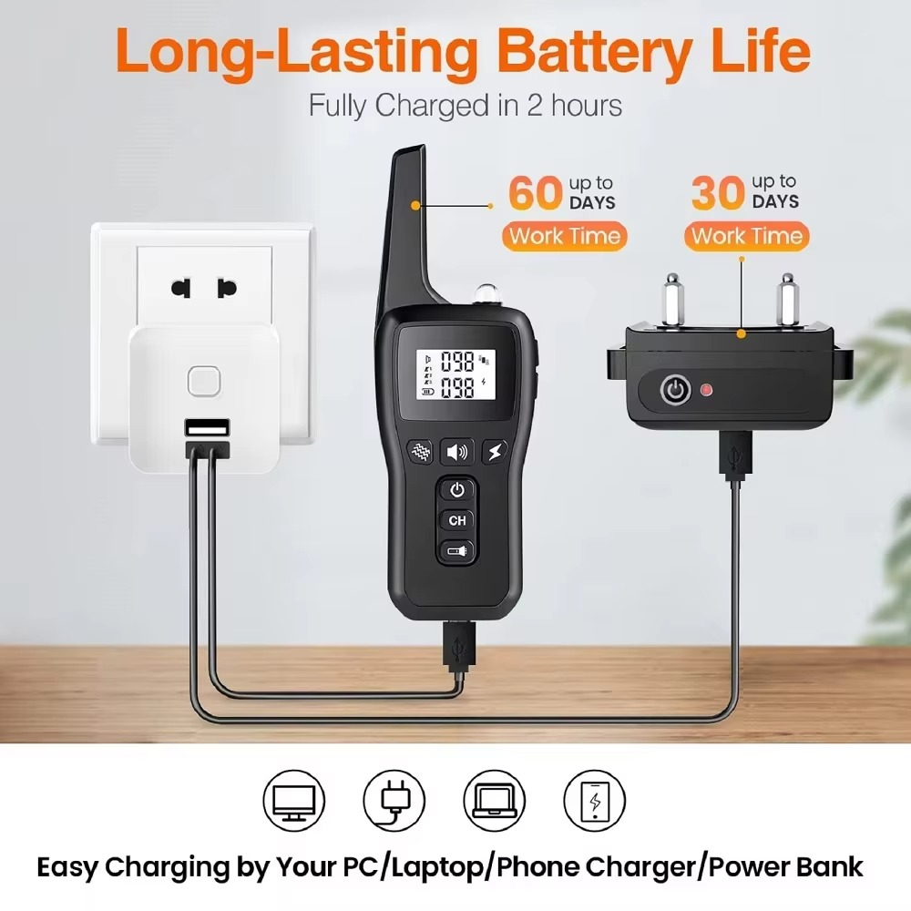 Anti Bark Collar Dog Pet Anti Barking Device Dogs Training No Shock Rechargeable