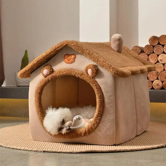 Foldable Pet House Bed | Washable Cat Cave Sofa for Small Dogs & Cats