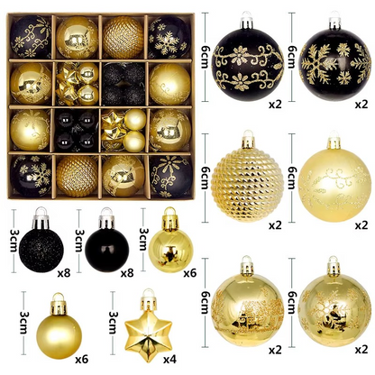 44Pcs 3/6CM Small Christmas Ball Christmas Tree Decoration Ornaments