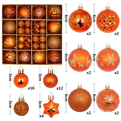 44Pcs 3/6CM Small Christmas Ball Christmas Tree Decoration Ornaments