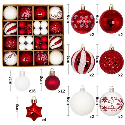 44Pcs 3/6CM Small Christmas Ball Christmas Tree Decoration Ornaments