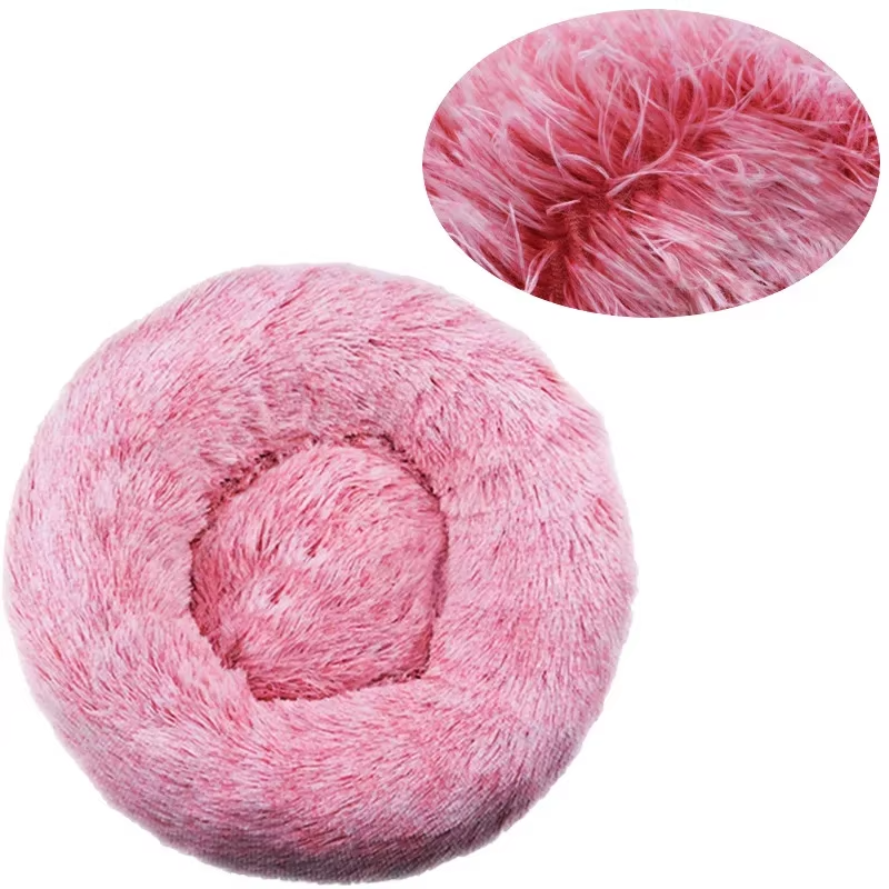 Warm Round Pet Bed – Long Plush Comfort for Medium & Large Dogs