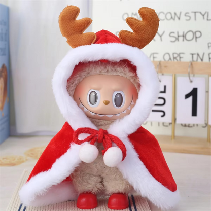 Labubu V1/V2/V3 Christmas Deer Outfit – Red Clothes Set Accessories