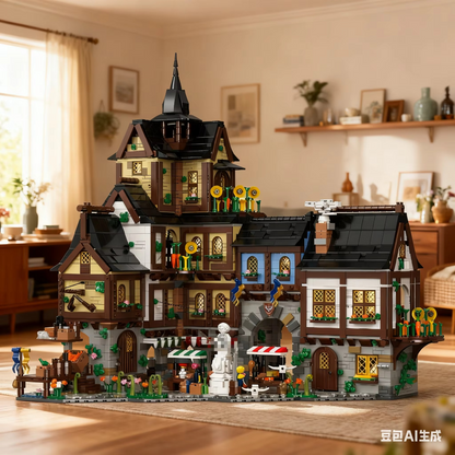 3867PCS MOC Medieval Town Buildings – Modular Village Architecture Block Set