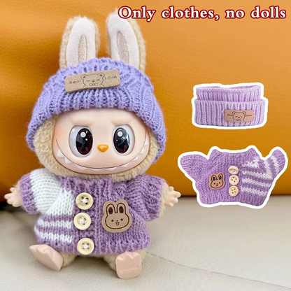 17cm Labubu Doll Hoodie Clothes Fashion Outfit Accessories for Dolls. No doll