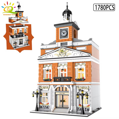 HUIQIBAO Coffee Shop Street View – Micro City Architecture Block Set (With box and light)