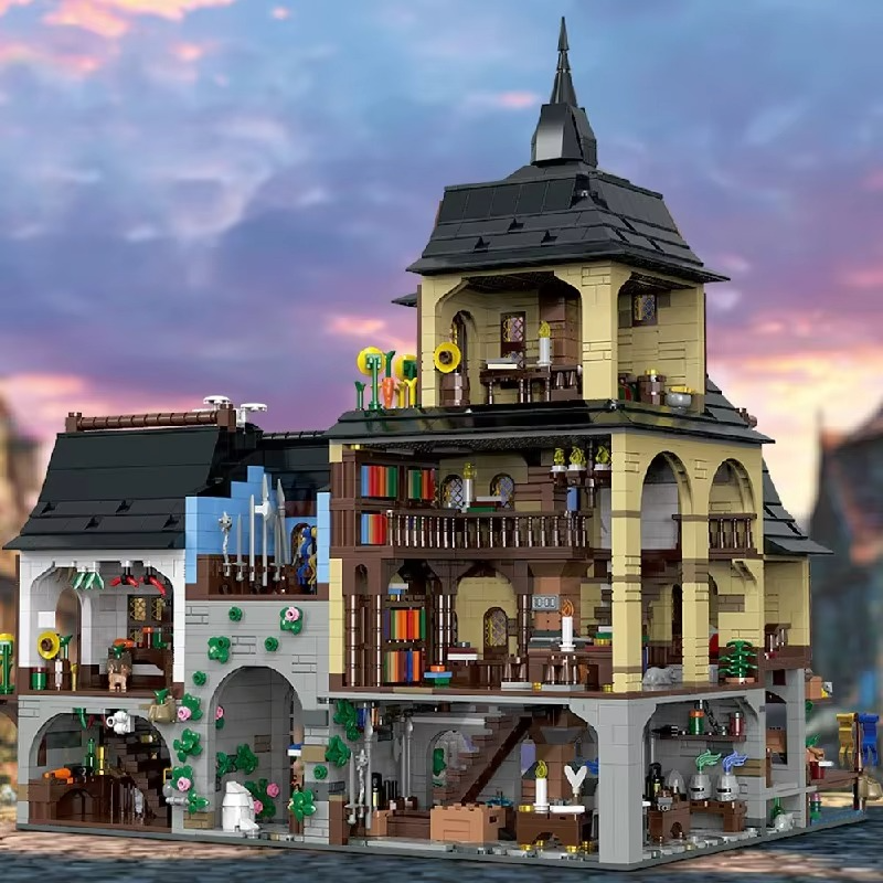 3867PCS MOC Medieval Town Buildings – Modular Village Architecture Block Set