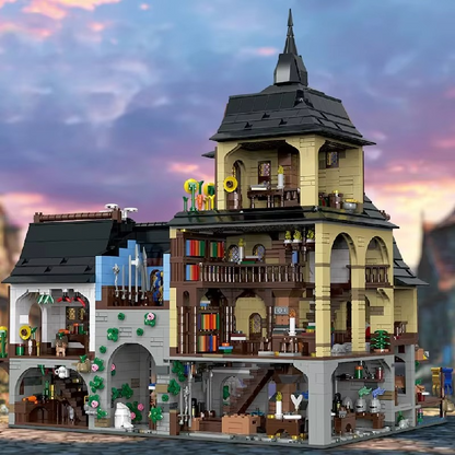 3867PCS MOC Medieval Town Buildings – Modular Village Architecture Block Set