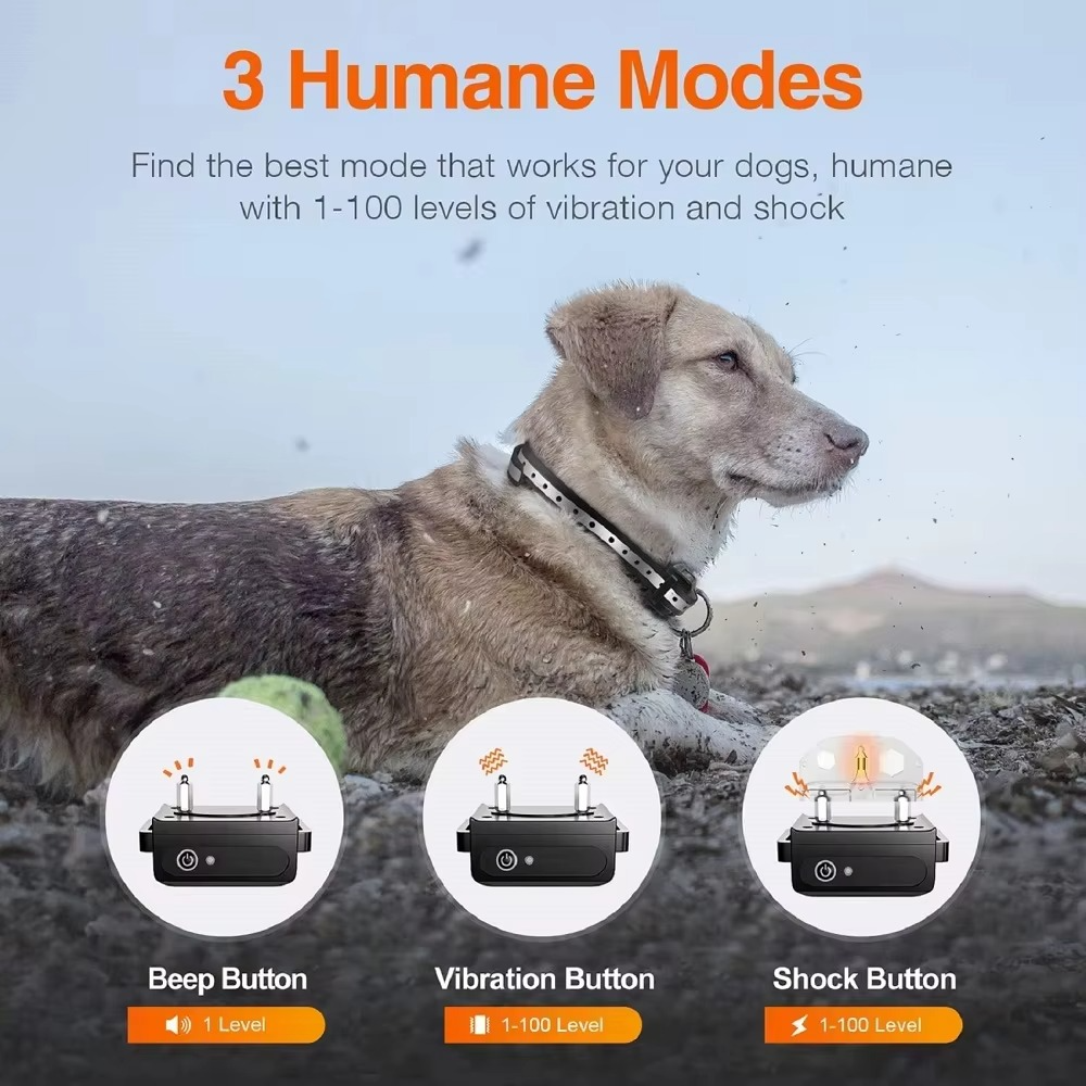 Anti Bark Collar Dog Pet Anti Barking Device Dogs Training No Shock Rechargeable