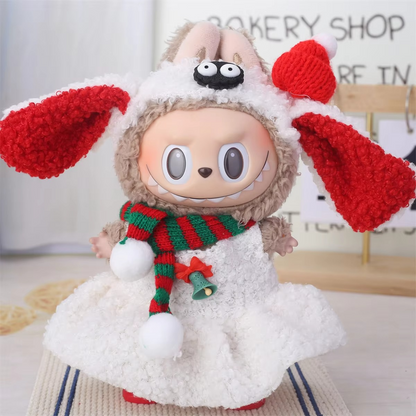 Labubu V1/V2/V3 Christmas Deer Outfit – Red Clothes Set Accessories