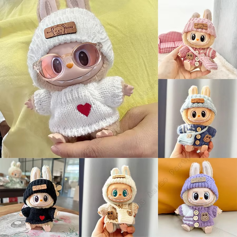 17cm Labubu Doll Hoodie Clothes Fashion Outfit Accessories for Dolls. No doll