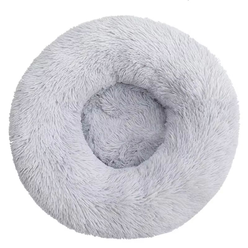 Warm Round Pet Bed – Long Plush Comfort for Medium & Large Dogs