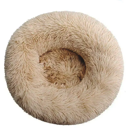 Warm Round Pet Bed – Long Plush Comfort for Medium & Large Dogs