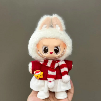 Labubu V1/V2/V3 Christmas Deer Outfit – Red Clothes Set Accessories