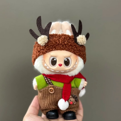 Labubu V1/V2/V3 Christmas Deer Outfit – Red Clothes Set Accessories