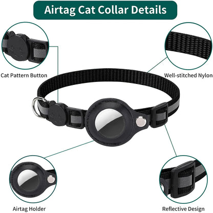 Cat AirTag Collar Adjustable AirTag Cat Collar aterproof AirTag Kitten Collar