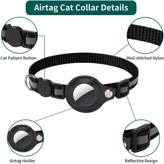 Cat AirTag Collar Adjustable AirTag Cat Collar aterproof AirTag Kitten Collar