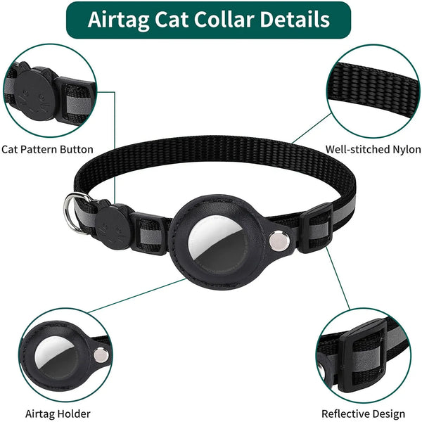 Cat AirTag Collar Adjustable AirTag Cat Collar aterproof AirTag Kitten Collar