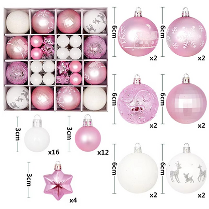 44Pcs 3/6CM Small Christmas Ball Christmas Tree Decoration Ornaments