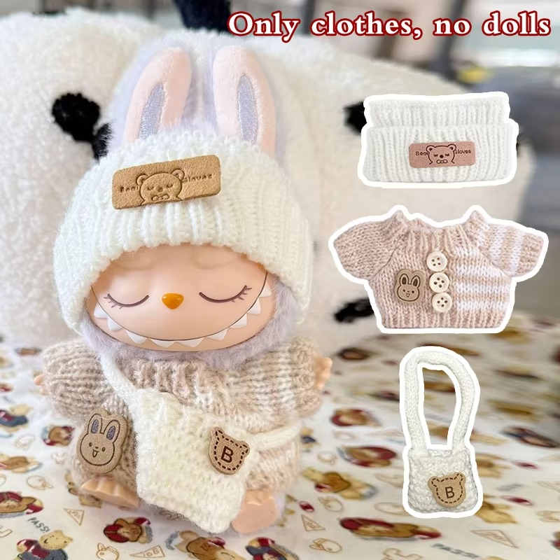17cm Labubu Doll Hoodie Clothes Fashion Outfit Accessories for Dolls. No doll