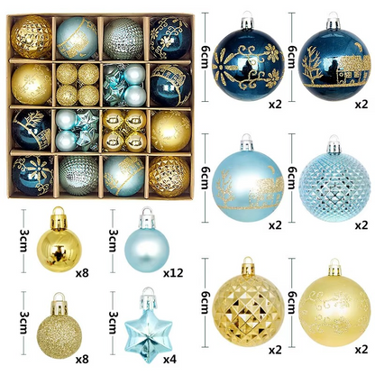 44Pcs 3/6CM Small Christmas Ball Christmas Tree Decoration Ornaments