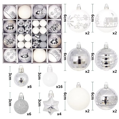 44Pcs 3/6CM Small Christmas Ball Christmas Tree Decoration Ornaments