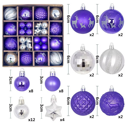 44Pcs 3/6CM Small Christmas Ball Christmas Tree Decoration Ornaments