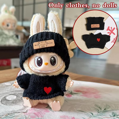 17cm Labubu Doll Hoodie Clothes Fashion Outfit Accessories for Dolls. No doll