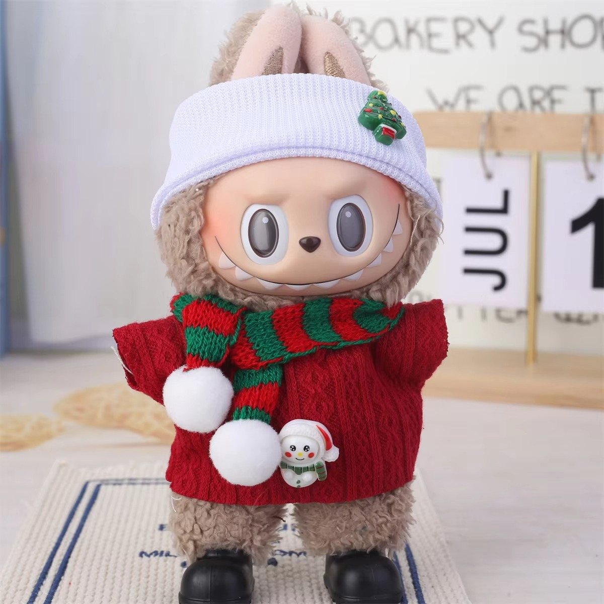 Labubu V1/V2/V3 Christmas Deer Outfit – Red Clothes Set Accessories