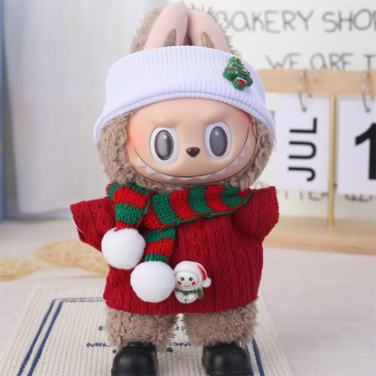 Labubu V1/V2/V3 Christmas Deer Outfit – Red Clothes Set Accessories