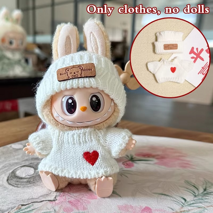 17cm Labubu Doll Hoodie Clothes Fashion Outfit Accessories for Dolls. No doll