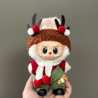 Labubu V1/V2/V3 Christmas Deer Outfit – Red Clothes Set Accessories