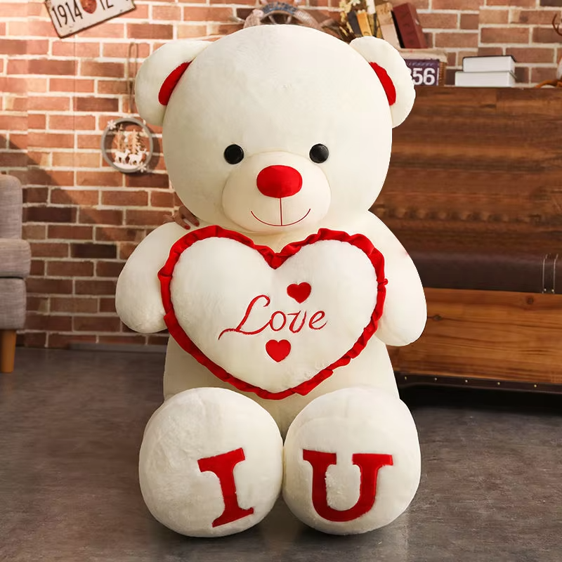80cm -100cm Big I LOVE YOU Teddy Bear Plush Toys Lovely Stuffed Soft Pillow Doll