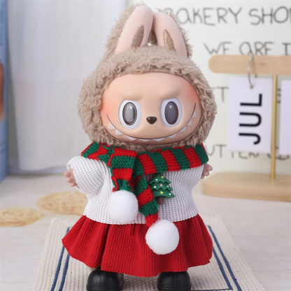 Labubu V1/V2/V3 Christmas Deer Outfit – Red Clothes Set Accessories