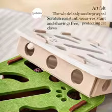 Pet Cat Puzzle Maze Holes Toys Felt Box With Bell Ball Kitten Playing Toys Inter