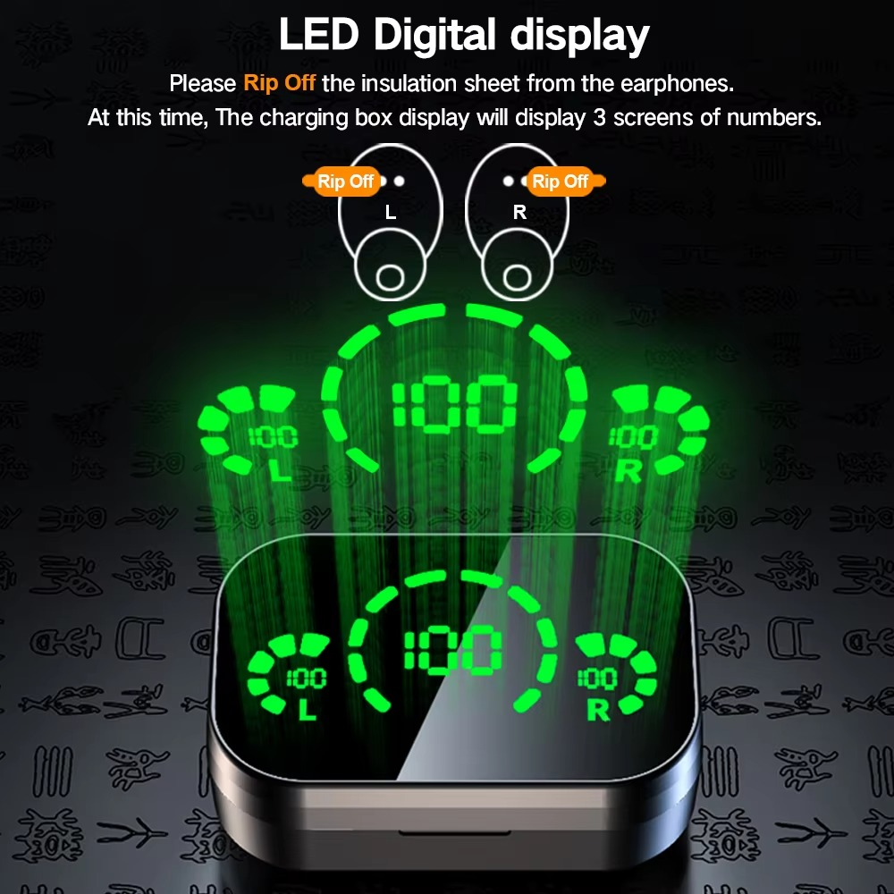 TWS Wireless Bluetooth Earphones Sport Stereo HiFi Earbuds with Mic