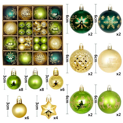 44Pcs 3/6CM Small Christmas Ball Christmas Tree Decoration Ornaments