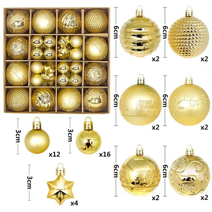 44Pcs 3/6CM Small Christmas Ball Christmas Tree Decoration Ornaments