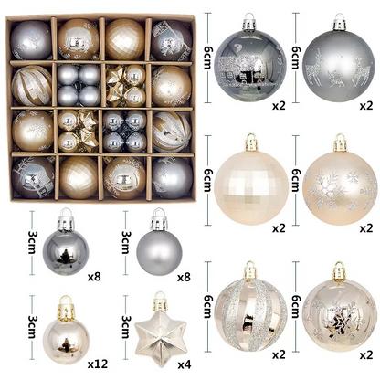 44Pcs 3/6CM Small Christmas Ball Christmas Tree Decoration Ornaments
