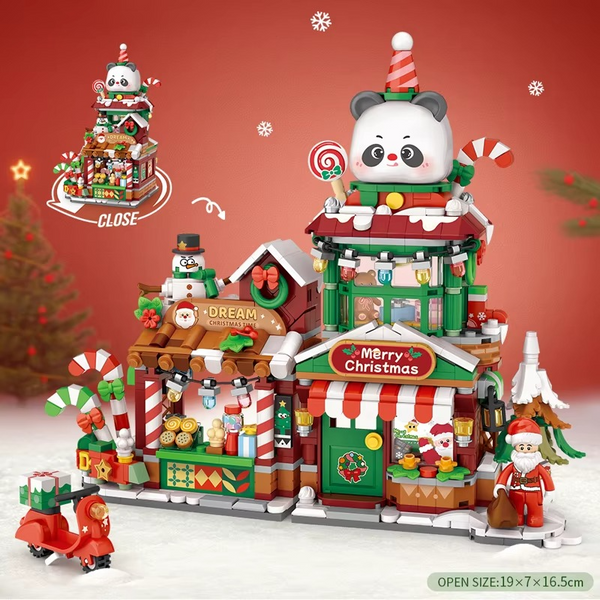 Street View Mini Building Blocks – Christmas Shops & Cute Mini Store Model Set