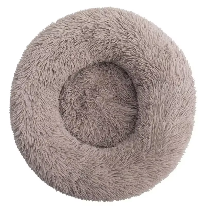 Warm Round Pet Bed – Long Plush Comfort for Medium & Large Dogs