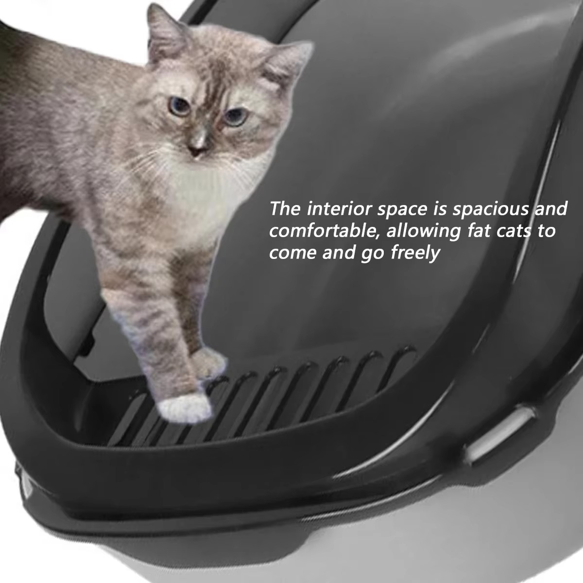 Kitty Sandbox Cat Litter Box Semi-enclosed Splashproof Cat Tray Cat Toilet Clean