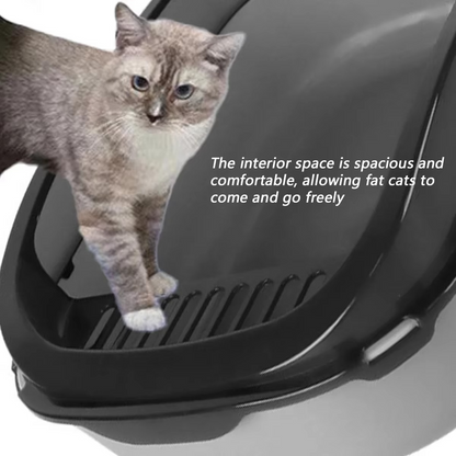 Kitty Sandbox Cat Litter Box Semi-enclosed Splashproof Cat Tray Cat Toilet Clean