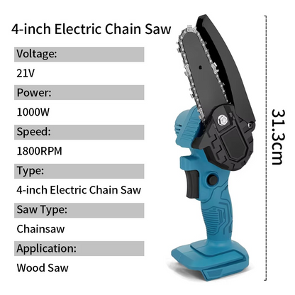 4/6 Inch Cordless Electric Chainsaw – Handheld Pruning & Wood Cutting Tool