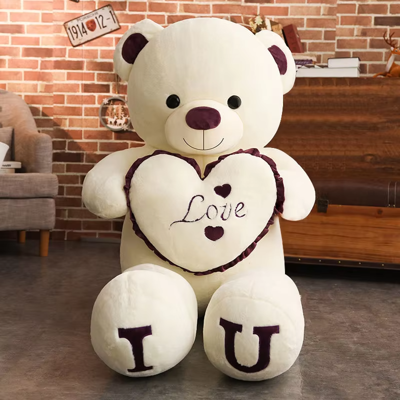 80cm -100cm Big I LOVE YOU Teddy Bear Plush Toys Lovely Stuffed Soft Pillow Doll