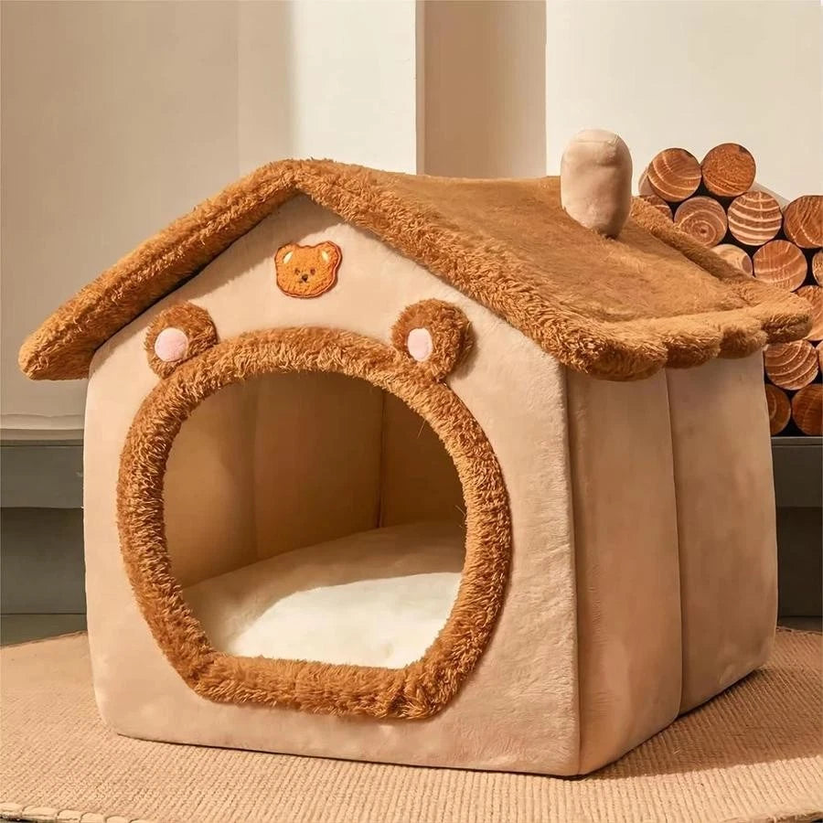 Foldable Pet House Bed | Washable Cat Cave Sofa for Small Dogs & Cats